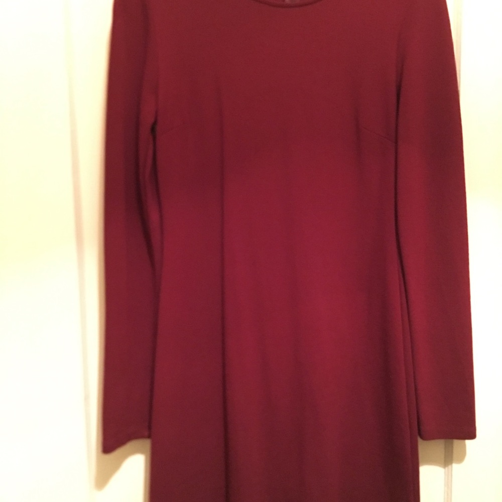 Mini long sleeve burgundy dress - Picture 2 of 7